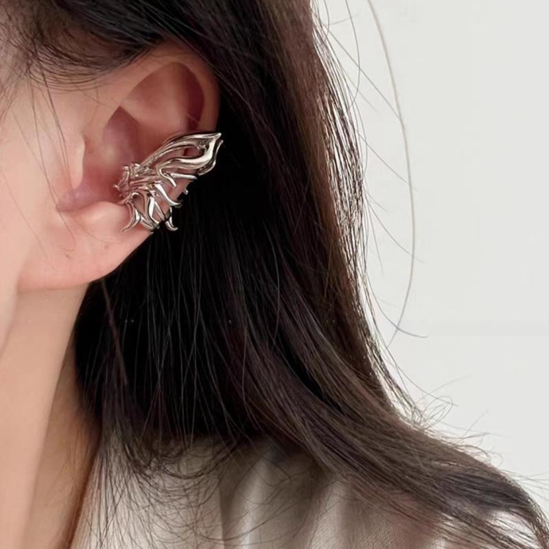New French butterfly-wing earrings without ear holes, designed for women, unique style, high-end, temperament, versatile, makes the face look slimmer, earrings