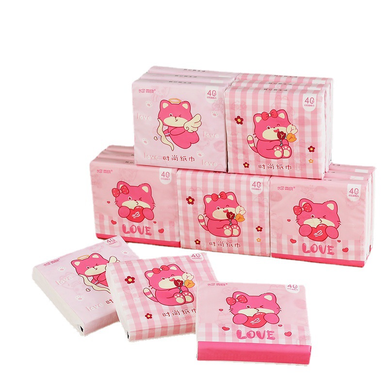 Cartoon fashion printing tissue extraction small bag tissue household portable office tissue factory wholesale