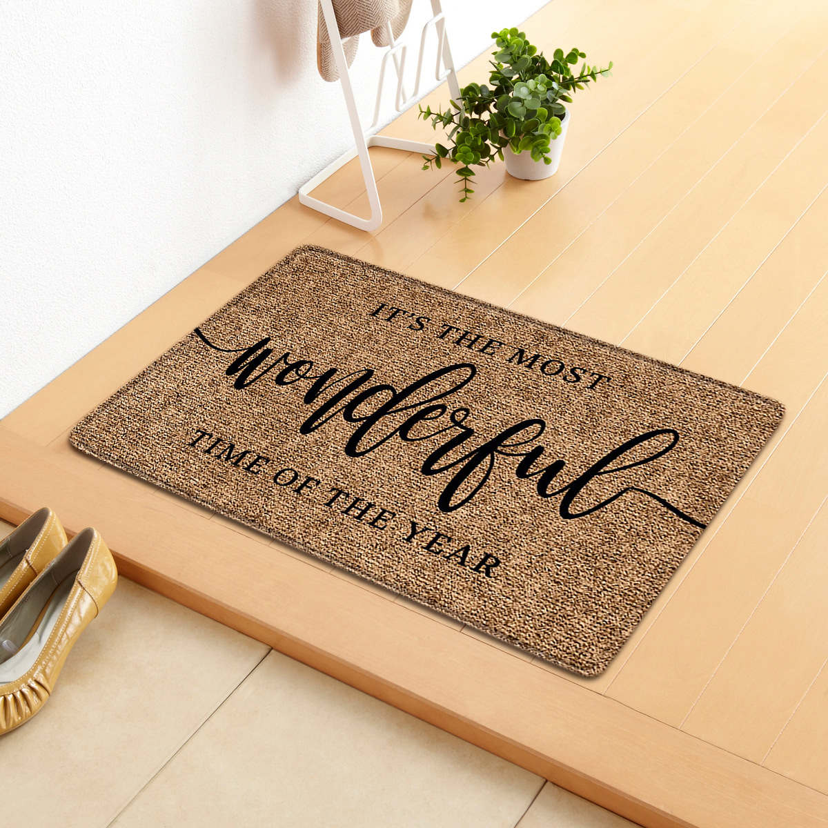 Cross-border Cute Christmas Letters Home Door Mat Absorbent Mat Living Room Kitchen Floor Mat Bedroom Carpet Hair