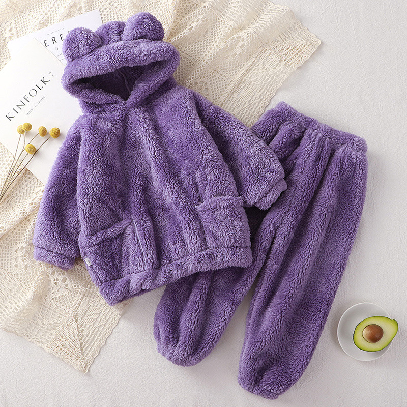Children's Pajamas New Autumn and Winter Bear Home Suit Children's Cute Outer Wearing Warm Clothes High-end Children's Overalls