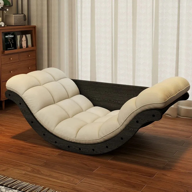 Banana Rocking Chair Recliner Balcony Home Sofa Chair Living Room Single Casual Lazy Retro Sofa for Small Apartment