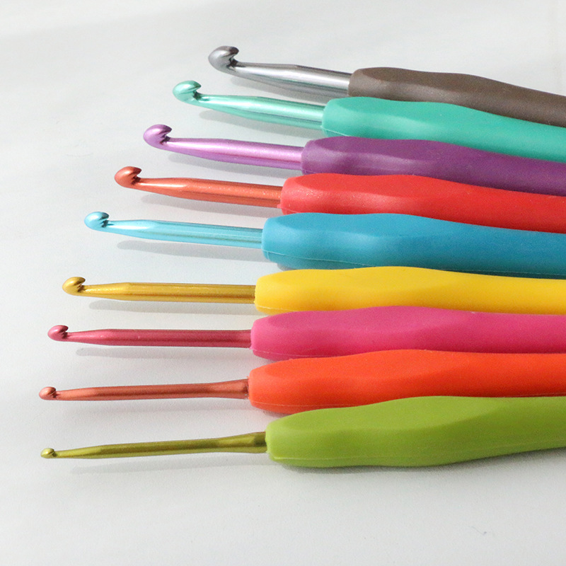 Single head crochet tools crochet soft handle color crochet candy color DIY hook