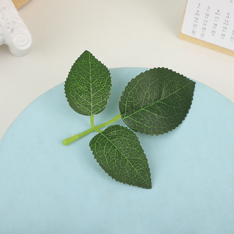 Soap flower rose imitation leaf material imitation leaf dried flower material bouquet silk screen printing leaf rose Leaf Wholesale
