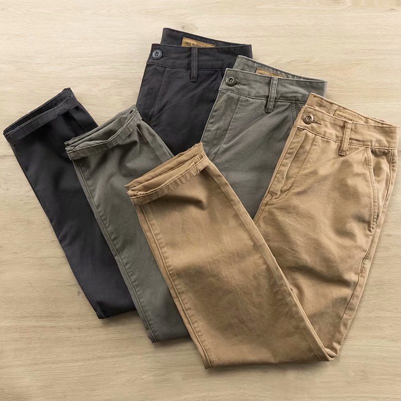 Casual Pants Men's Japanese New Style Loose Small Straight Tooling Pants Fashion Trendy Spring and Summer Simple Labor Protection Pants