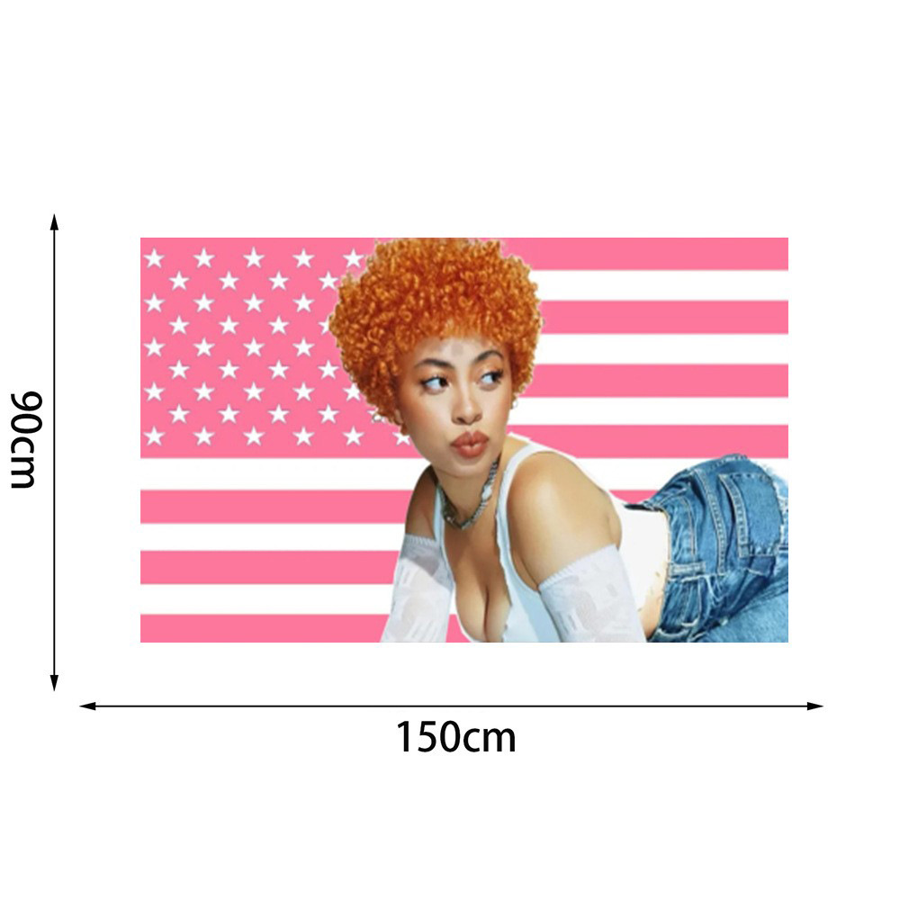 Ice Spice flag 3x5ft Ice Spice Flag Room Background Decoration TEMU Cross Border Flag