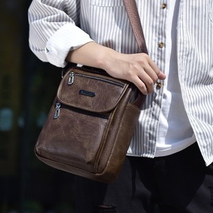 Cross-border PU New Style Portable Retro Tote Bag Men's Bag Shoulder Bag Men's Crossbody Bag Men's Backpack
