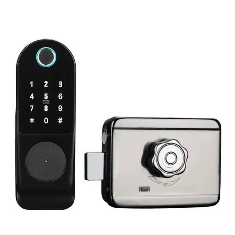 Fingerprint Lock Home Rental Room Remote Control Fingerprint Electronic Smart Door Lock Code Lock Courtyard Iron Old-fashioned Cow Tau Lock