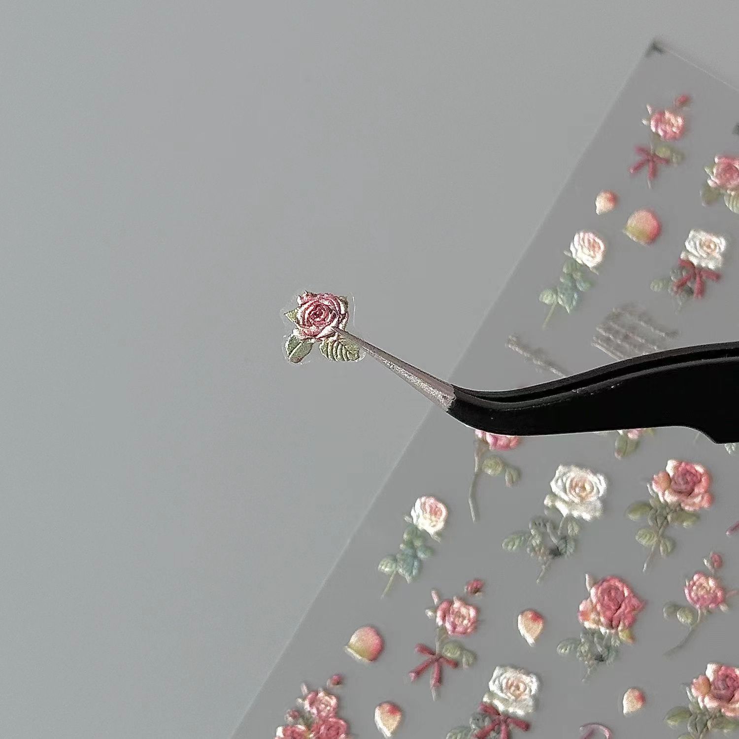 Retro Rose relief three-dimensional nail stickers three-dimensional diy nail stickers adult student decorative stickers