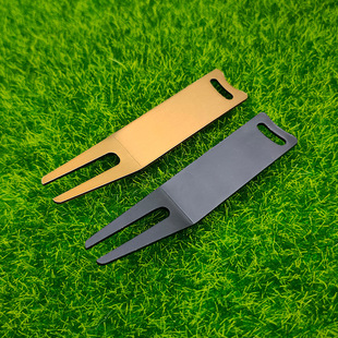 In stock Guoling fork creative metal golf fork stock Gold Silver blank ball fork laser logo