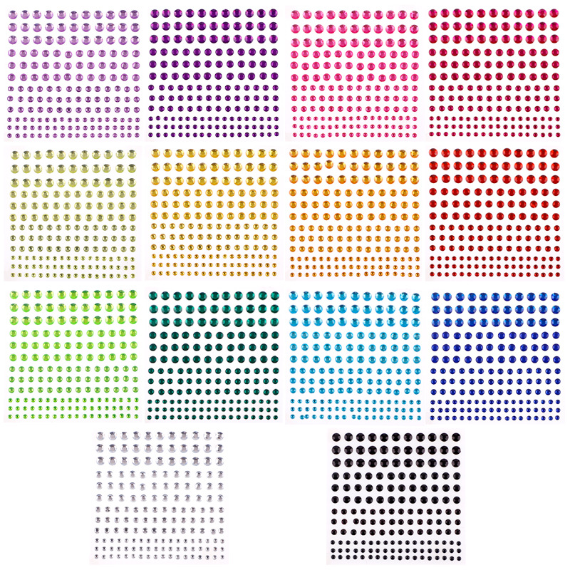 Cross-border Amazon 3456mm165 flat-bottomed diamond face stickers rhinestone children's face decoration stickers mountain root diamond stickers