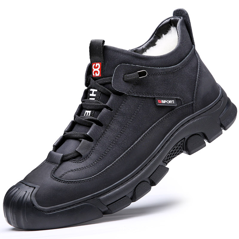 Winter New Men's Cotton Shoes Wool Cold-proof Non-slip Warm fleece-lined Thickened Northeast Snow Boots Cross-border Large Size Shoes