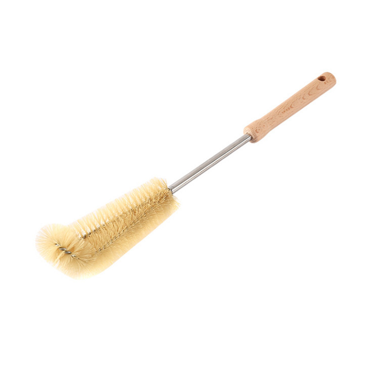 Household lengthened wooden handle Cup brush baby bottle brush nylon kitchen glass vacuum cup long handle cleaning Cup brush