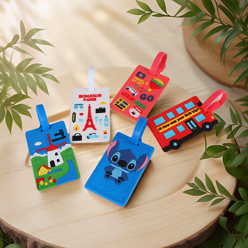 Spot wholesale all kinds of soft luggage tag cartoon luggage tag boarding pass suitcase identification tag