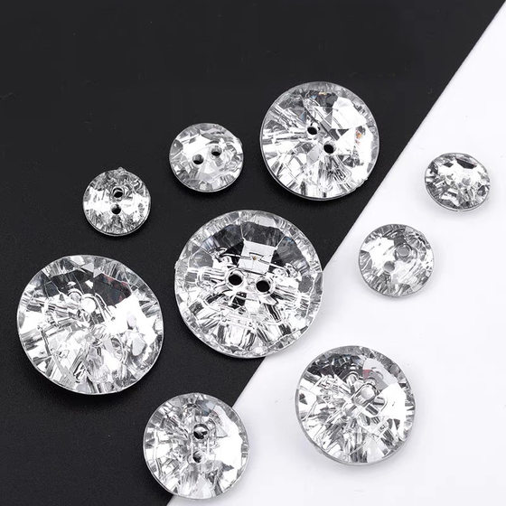 Taiwan Acrylic Two Eyes Crystal Diamond Button Coat Shirt Spin Coat Button Cardigan Sweater Button