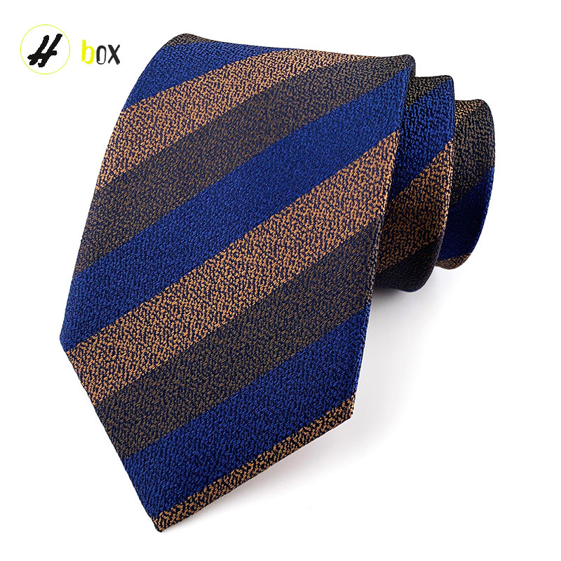 8cm hand tie polyester yarn-dyed men's formal wear striped professional business suit accessories manufacturers in stock wholesale