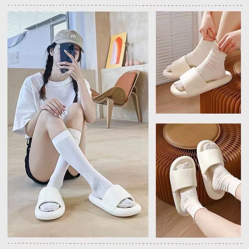 Slip-on thick-soled slippers for women Summer indoor home home bathroom non-slip couple slippers for Men Outdoor fashion