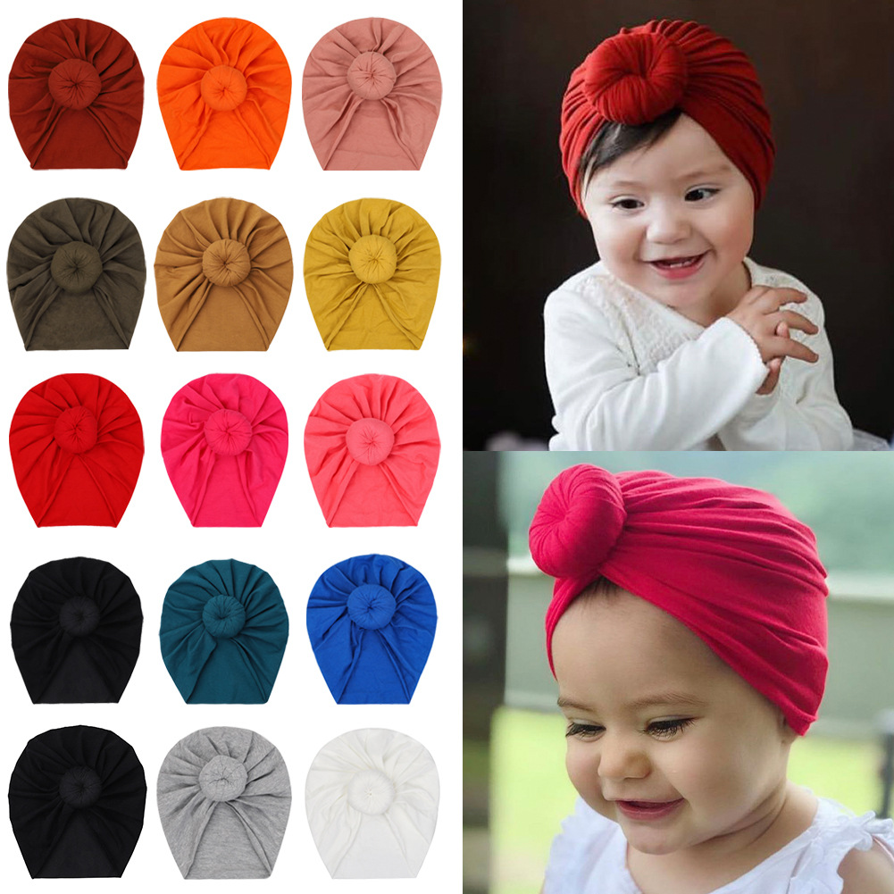 28 color European and American new baby cap children's pullover cap baby cloth cap India headscarf girl decorative cap wholesale