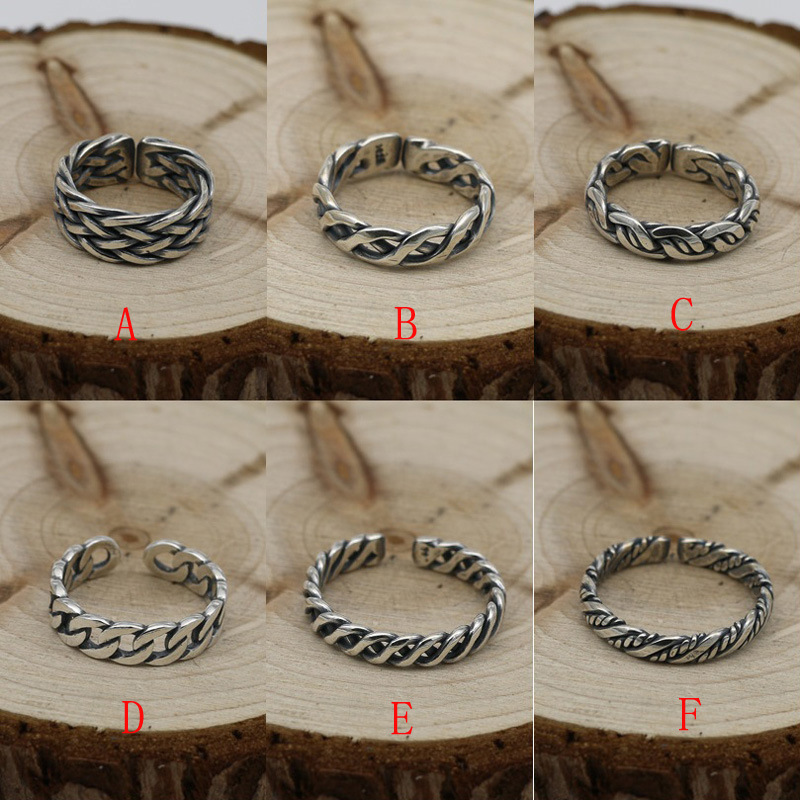 S925 Sterling Silver Index Finger Ring Women's Japanese and Korean Simple Trendy Open Ring Birthday Gift Korean Silver Jewelry