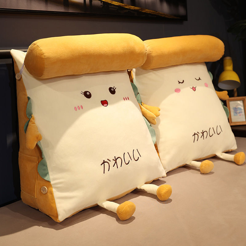 Bedside Soft Bag Large Backrest Cushion Sofa Tatami Reading Bed Pillow Triangle Waist Pillow Removable and Washable Pillow
