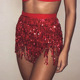 Red four-layer tassel waist chain