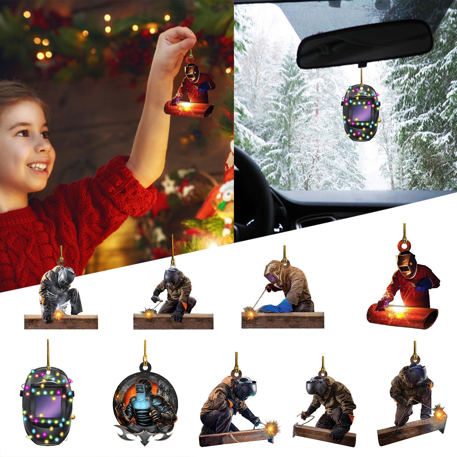2022 Christmas decorations personality welder Natal diy pendant cross-border new Christmas tree pendant