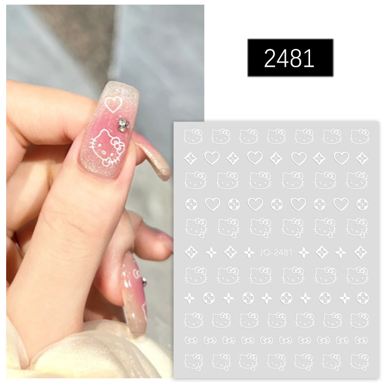 Net red nail art stickers KT cat cute ins wind cartoon stars kitten back glue nail stickers jewelry wholesale