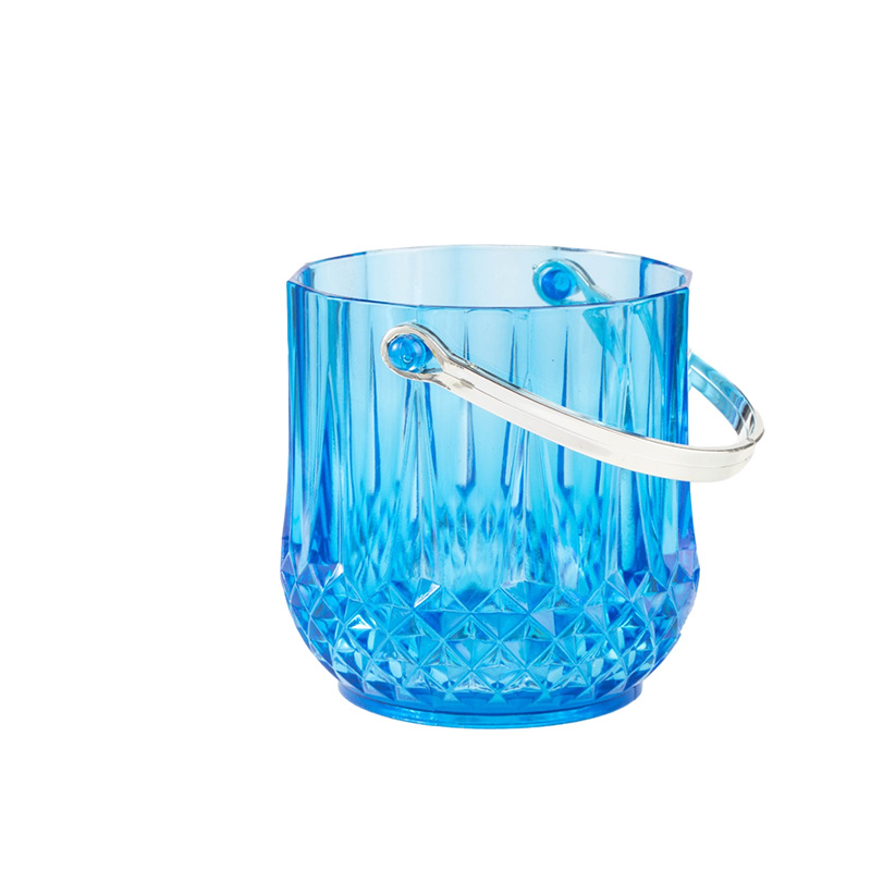Factory wholesale plastic acrylic ice bucket 005 small diamond crystal ice bucket plastic ice clip ice tongs