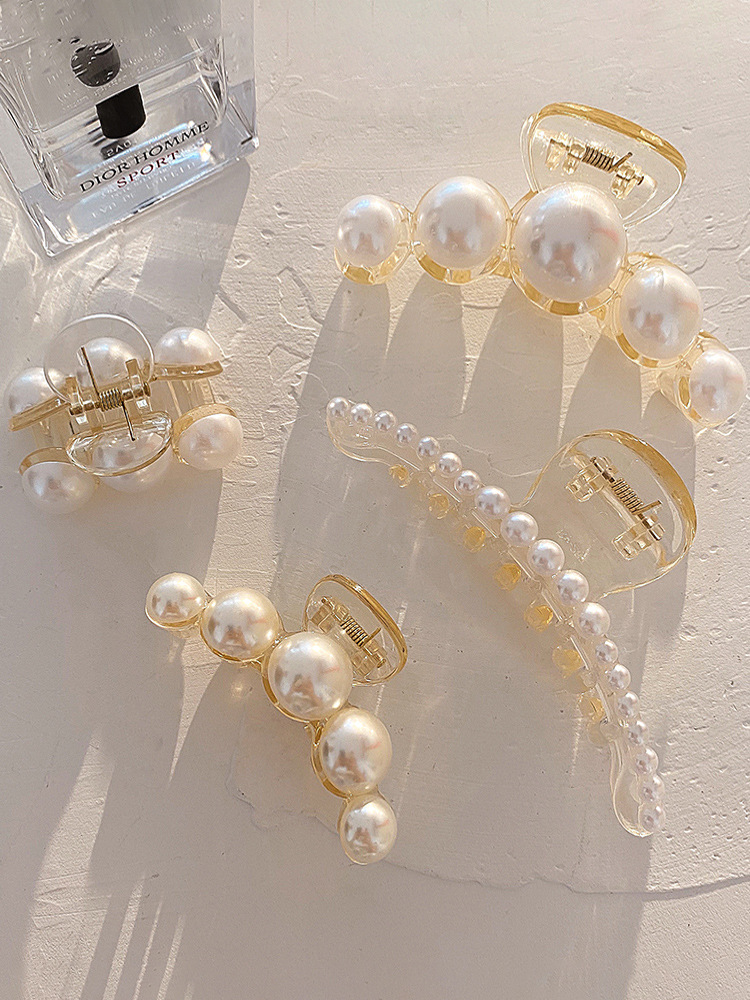 Pearl Hairpin Hair Clip Back Head Small Clip Women's Summer Hair Clip Headdress Korean Hair Accessories Shark Clip