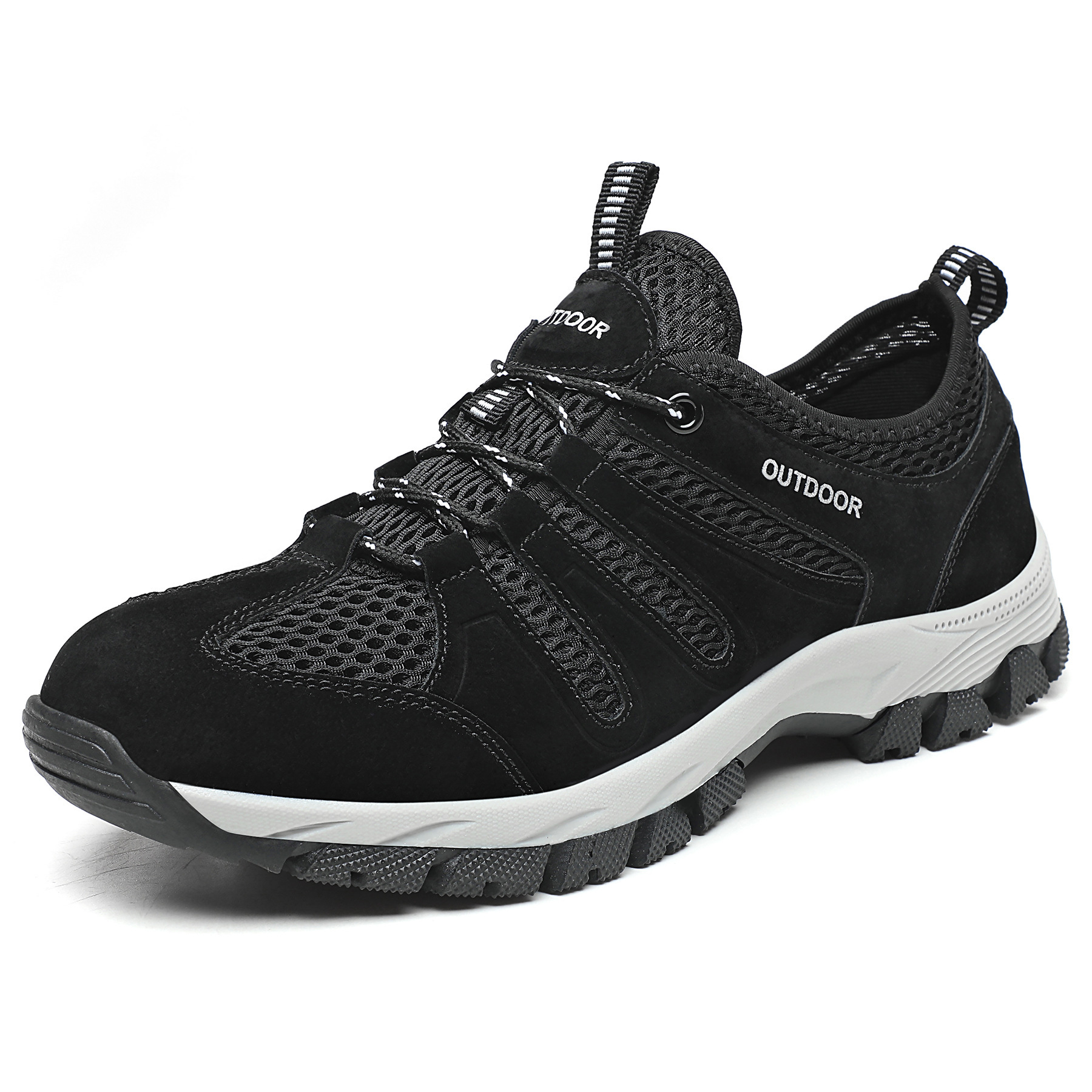 2023 men's shoes mesh outdoor hiking shoes non-slip sports leisure spring and autumn middle-aged father travel breathable shoes