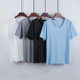 Ice Silk Pajamas Men's Summer Home Clothes Set Modal Seamless Crewneck Thin Short Sleeve Men's T-shirt Wholesale