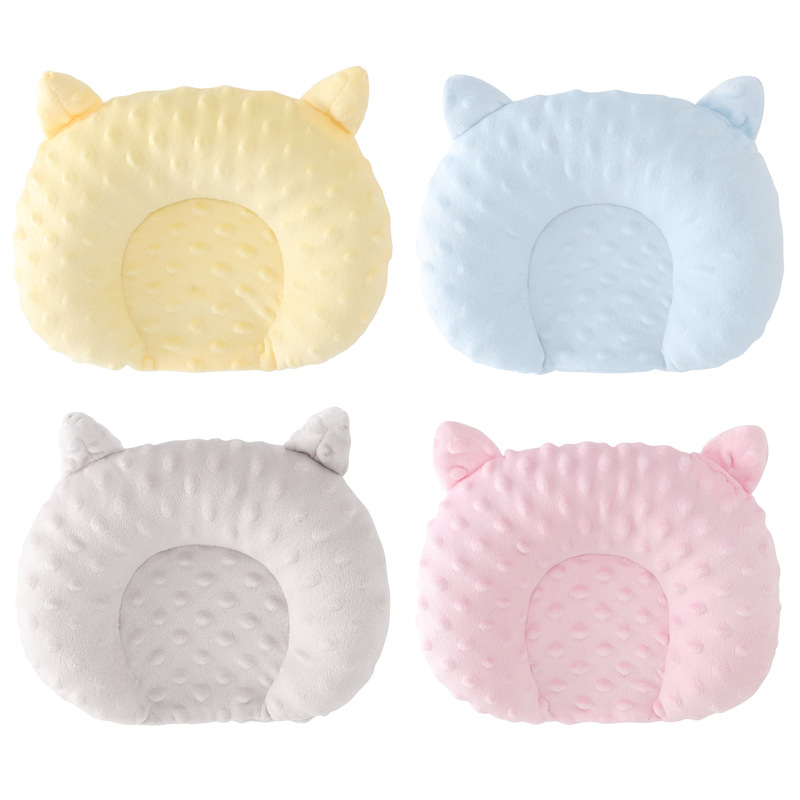 Baby pillow shaping pillow beanie velvet massage breathable pillow newborn baby correction head shape prevention deviation