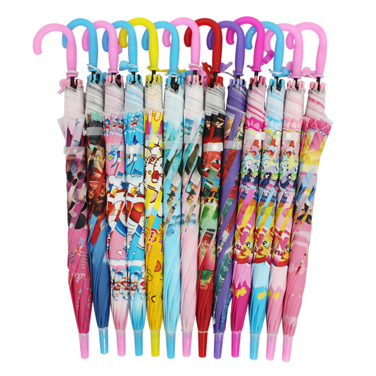 Factory wholesale in stock Children's umbrella 19-inch self-opening children's umbrella cartoon anime umbrella EVA straight umbrella