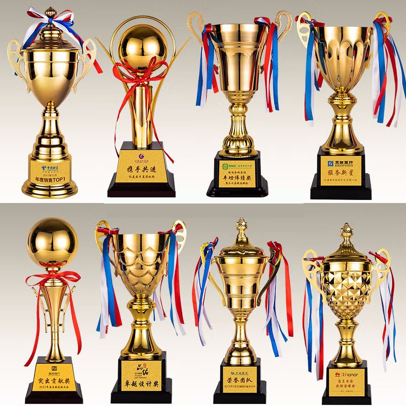Metal Trophy Gold Silver Bronze Trophy Medal Making Engraving School Sports Games Basketball Football Gold Cup