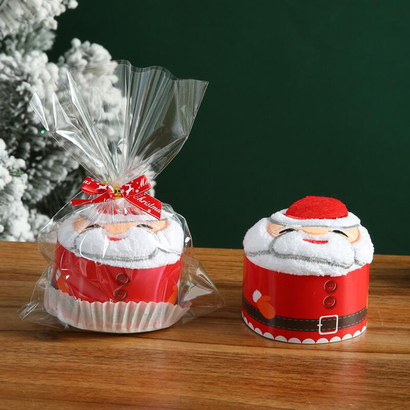 Christmas small gifts children small souvenirs coral plush bear towel Christmas tree Santa Claus gift with presents
