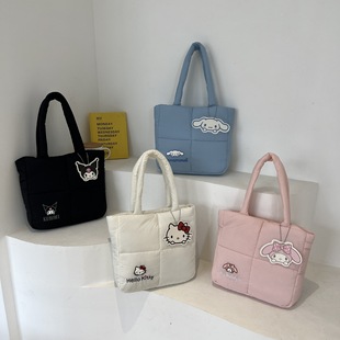 Genuine Sanrio Down Cloth New Handbag Cosmetic Bag Wash Bag Hand Lunch Box Bag Food Bag Mummy Bag