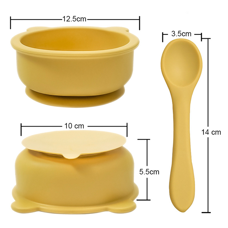 Silicone suction bowl high temperature resistant tasteless children's tableware baby complementary bowl platinum silicone complementary tableware wholesale