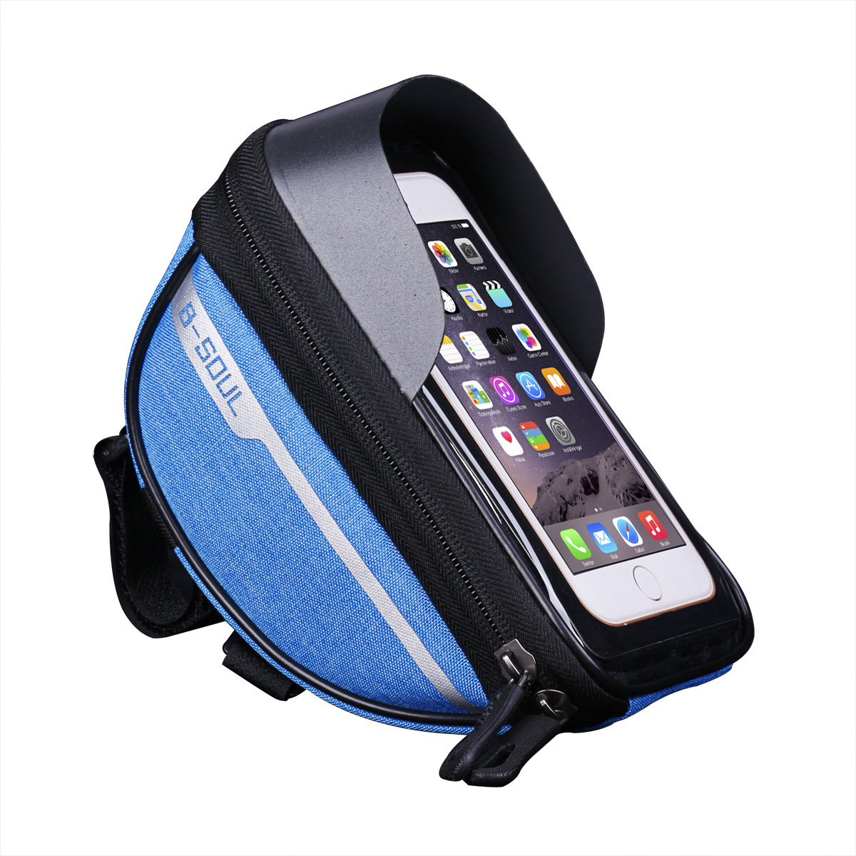 B- SOUL bicycle bag bicycle handlebar bag front beam brim bag riding water-repellent bag touch screen mobile phone bag_voghion.com