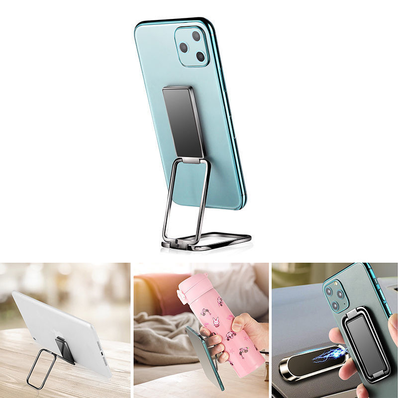 Portable mobile phone bracket metal folding rotatable live paste desktop navigation car mobile phone bracket wholesale