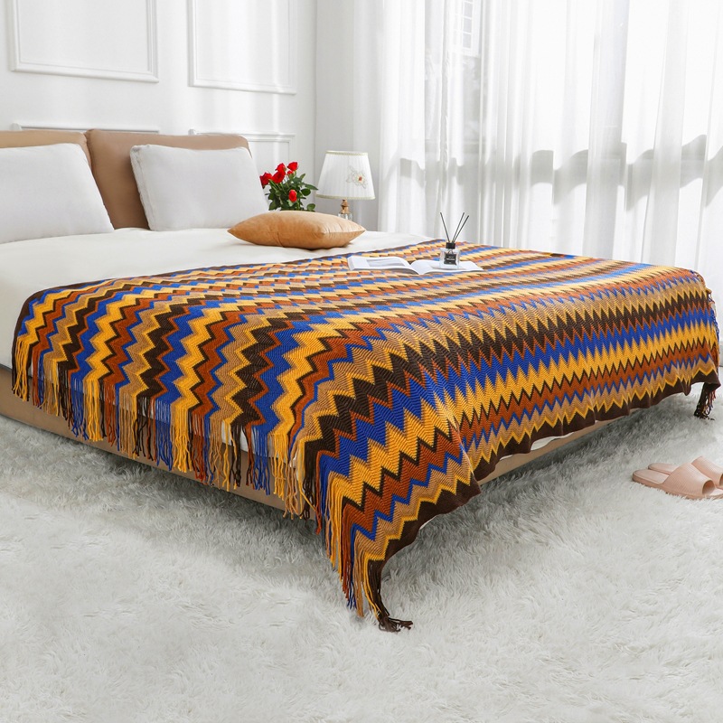 Nordic Sofa Blanket Hotel Bed End Towel Bean Blanket Tassel Shawl Blanket Bed End Cloth Blanket Homestay Bed Towel Wholesale