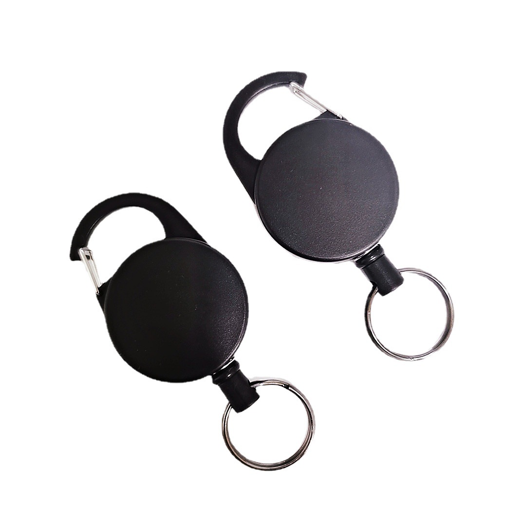 New retractable keychain creative hanging buckle anti-lost anti-theft key rope buckle steel wire rope high elastic carabiner