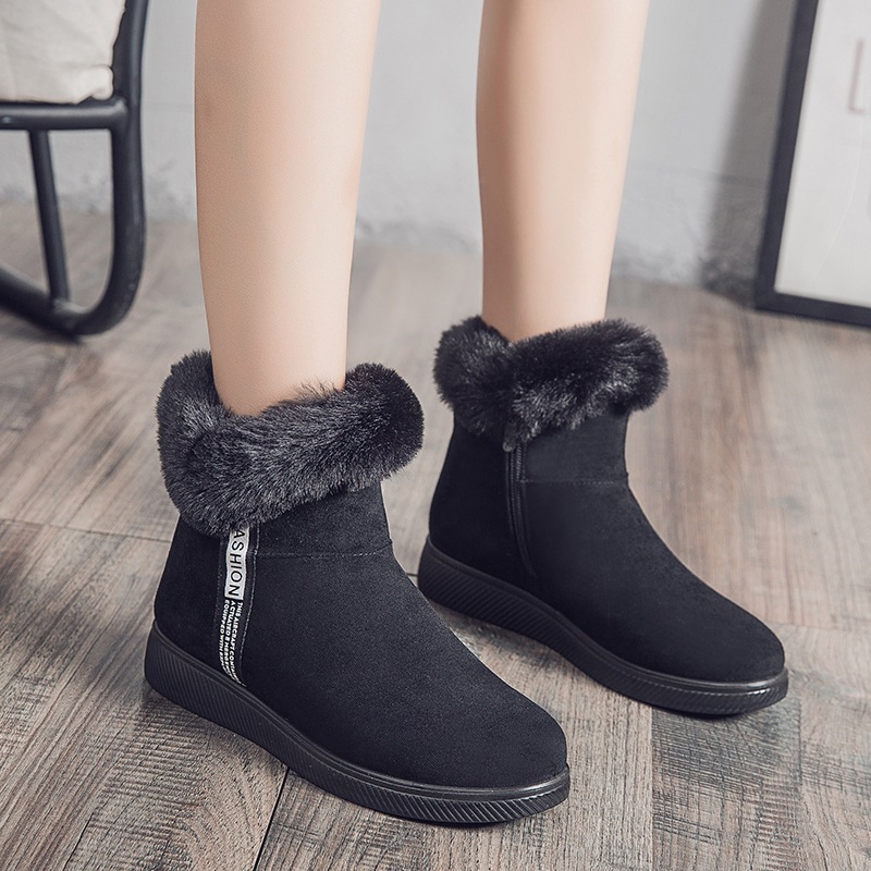 Winter New Women's Snow Boots Warm Fleece-lined Short Boots European and American Cloth Short Boots Cross-border Cotton Shoes Large Size Women's Shoes