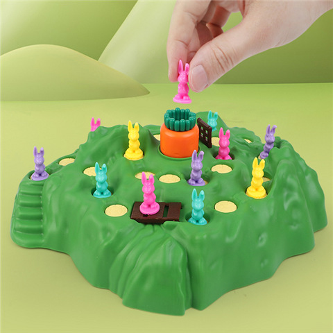 Rabbit Trap Game Board Game Children Rabbit Checkers Game Toys Turnaround Carrot Board Game Parent-Child Interaction