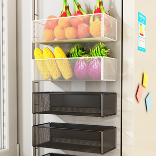 Kitchen Refrigerator Storage Rack Side Storage Magnetic Scallion, Ginger and Garlic Box Side Side Hanging Basket Artifact Complete Box Shelf Vegetable