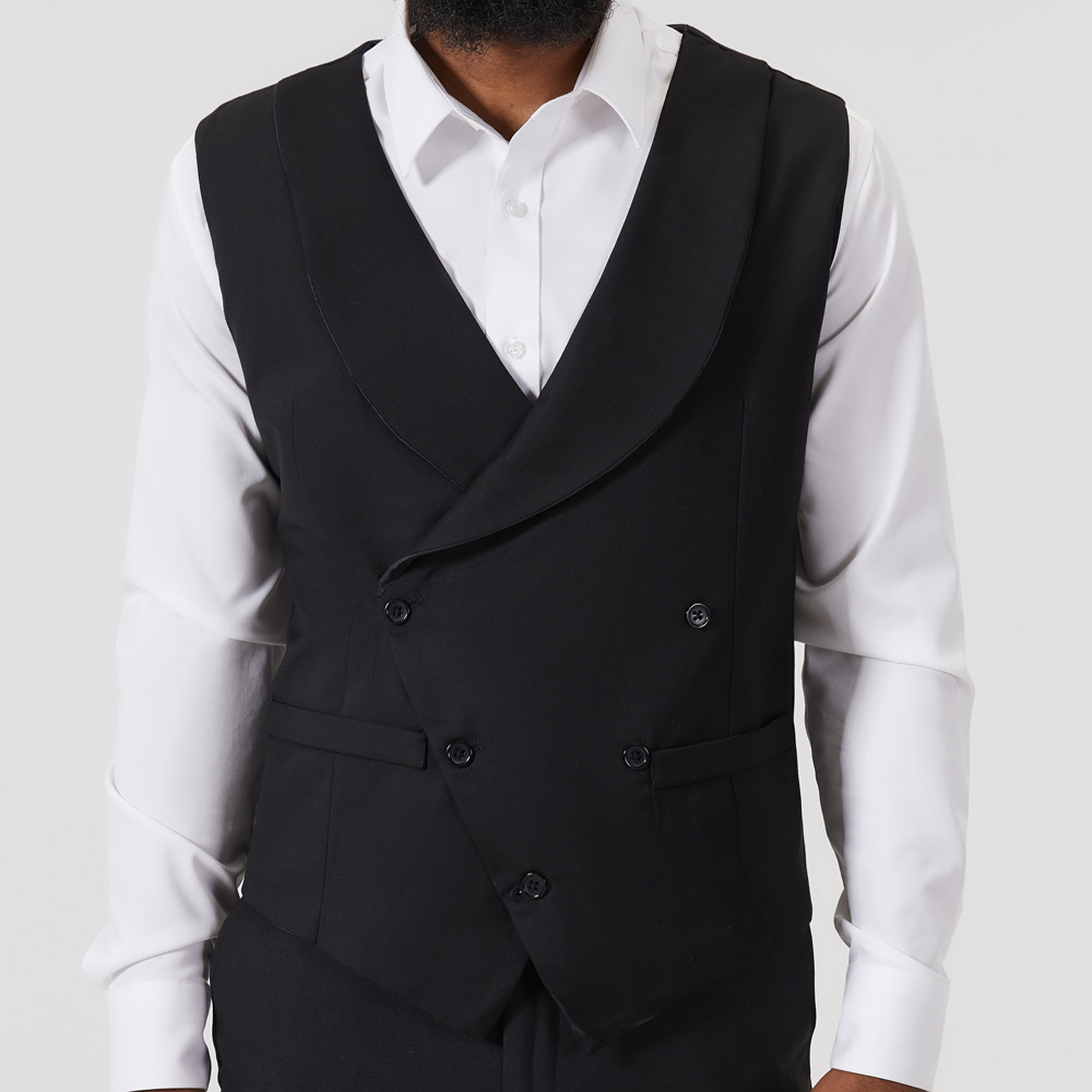 European and American men's suit vest Black