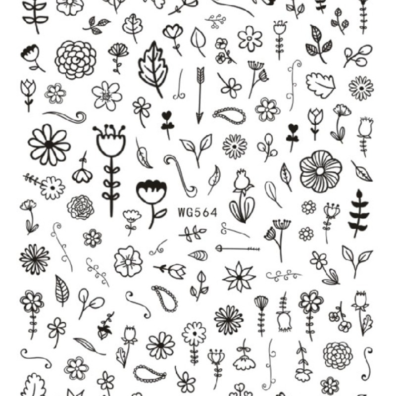 Spring Flowers and Nail Stickers Cross-border E-commerce Nail Flowers Spring Flowers and Nail Stickers WG563-580