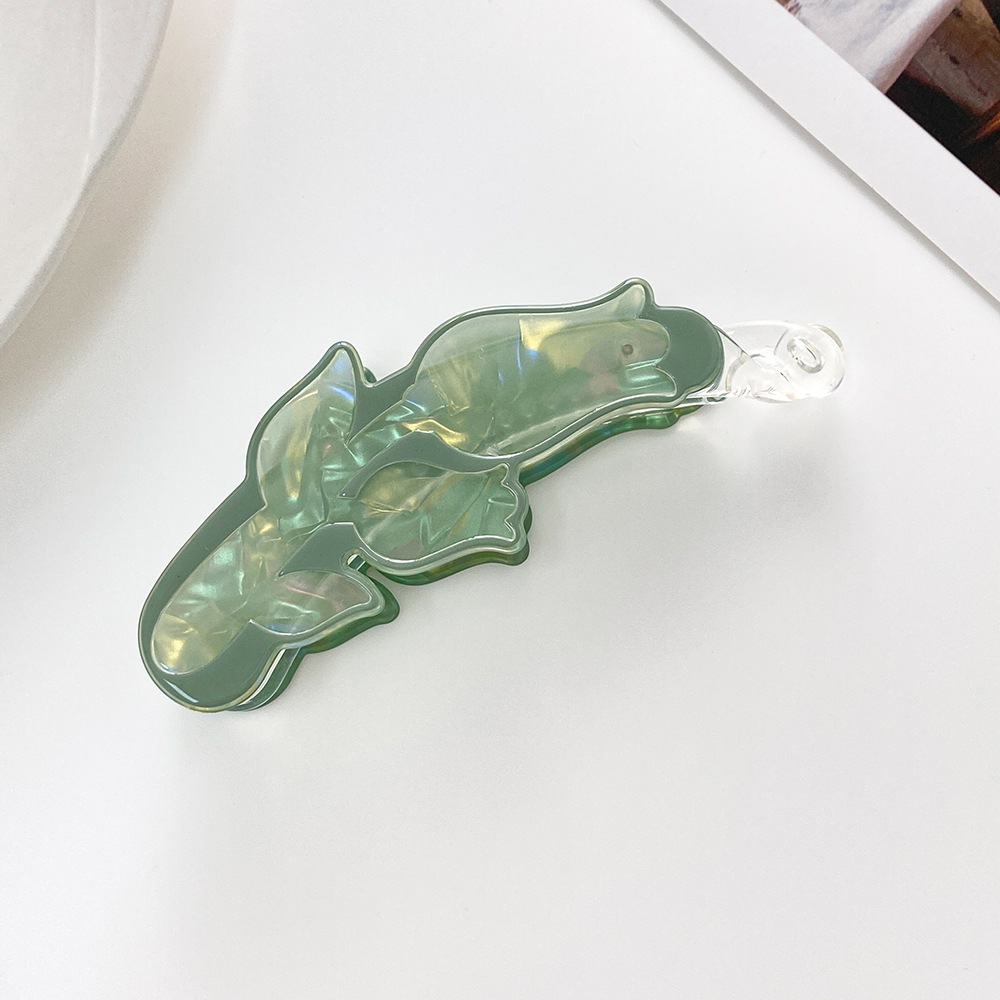 Mode Rose Große Vertikale Clip Acryl Banana Clip Pontail Clip Koreanische Magische Farbe Haarnadel Elegante Vertikale Clip_voghion.com