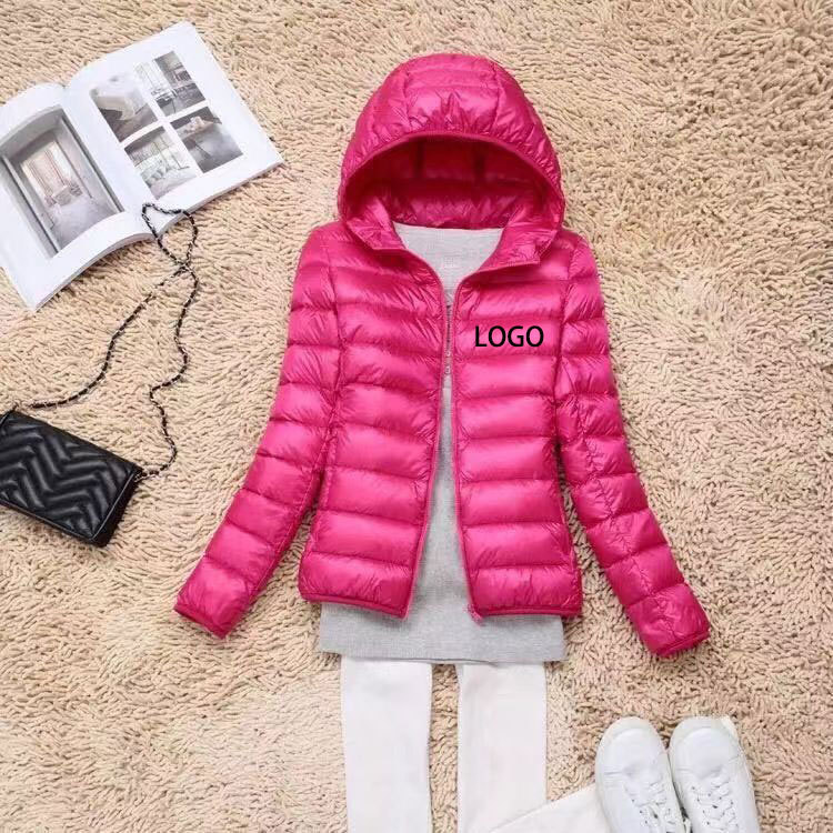 LOGO Printing Printed Down Jacket Men's and Women's Short Lightweight Thickened Korean Style White Duck Down Enterprise Work Clothes Team Clothes