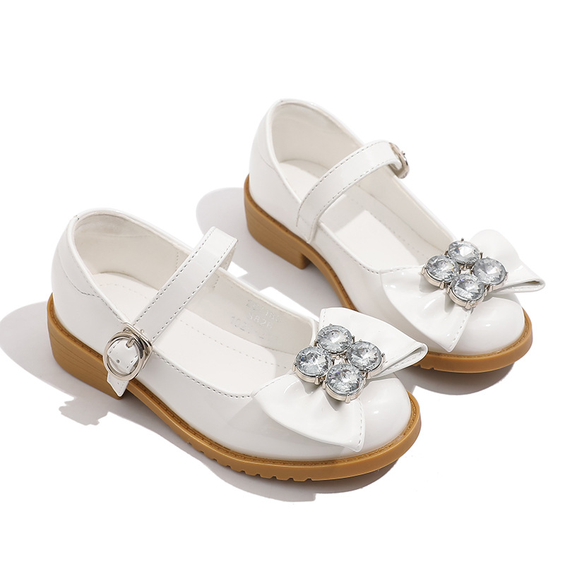 Girls Leather Shoes Black Soft-soled School Shoes Little Girls Mary Jane Height Increasing Thick-soled Women's Baby Shoes Children's Princess Shoes