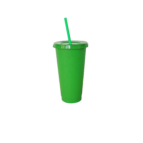 新しいプラスチックストローカップ大容量透明飲料ミルクティーカップ蓋付き創意フラッシュカップ工場卸売り|undefined