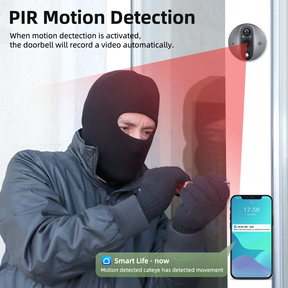 Graffiti smart call remote monitoring cat eye camera wifi electronic cat eye anti-theft visual doorbell tuya